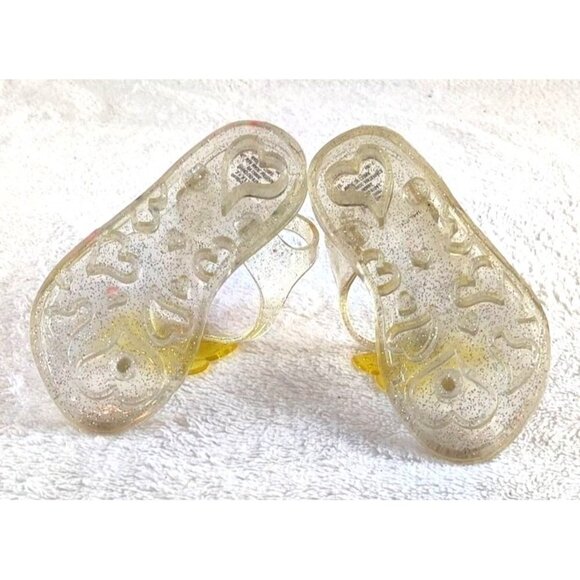 Girls Jelly Sandal Butterfly Clear Glitter Plastic Shoe Stepping Stones - Picture 9 of 12